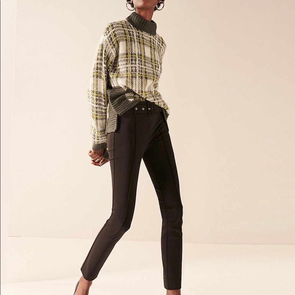 NWT Nine West Belted High-Waisted Skinny Pants